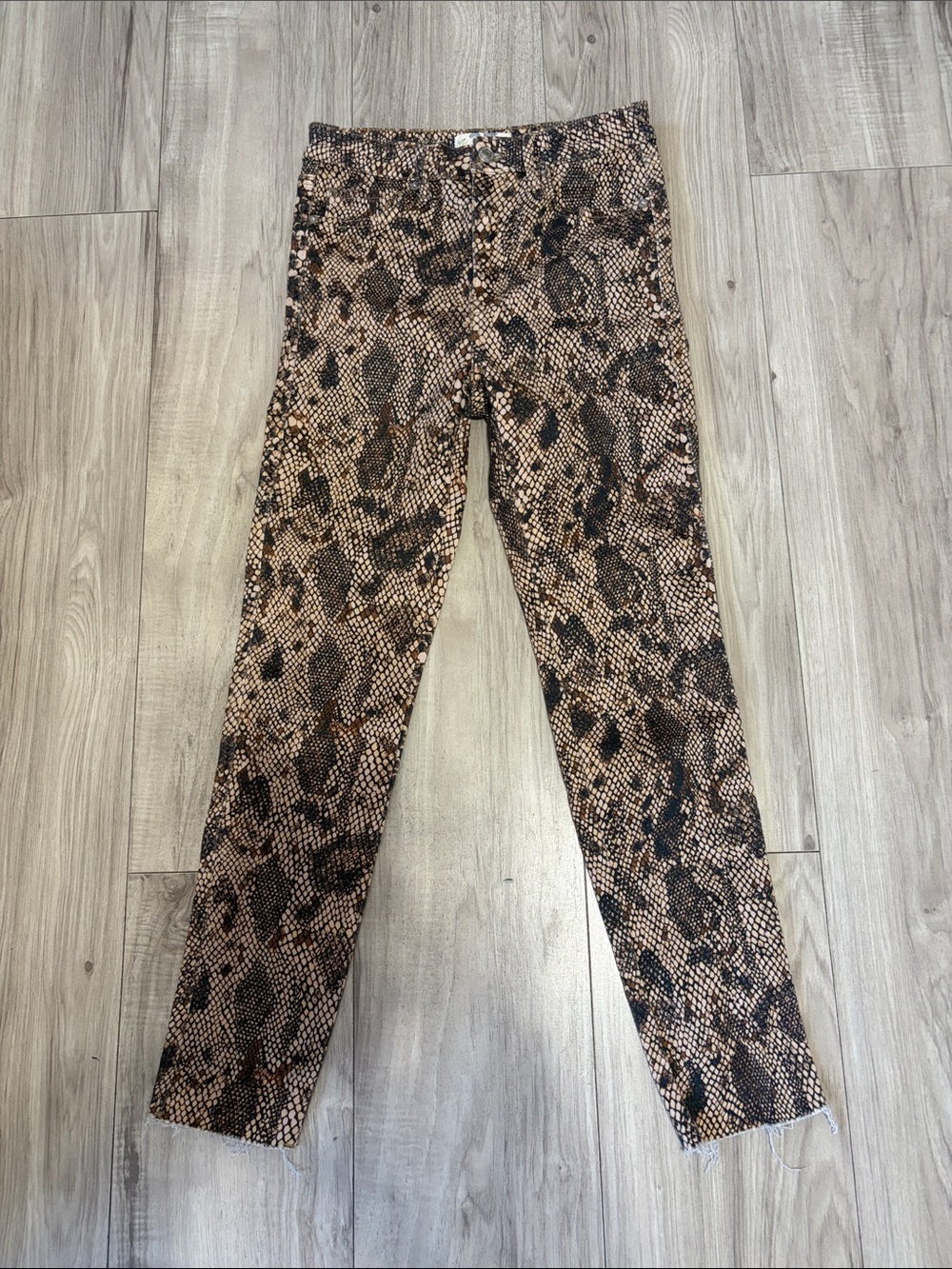 We The Free Snake Print Skinny Jeans - Brown & Black